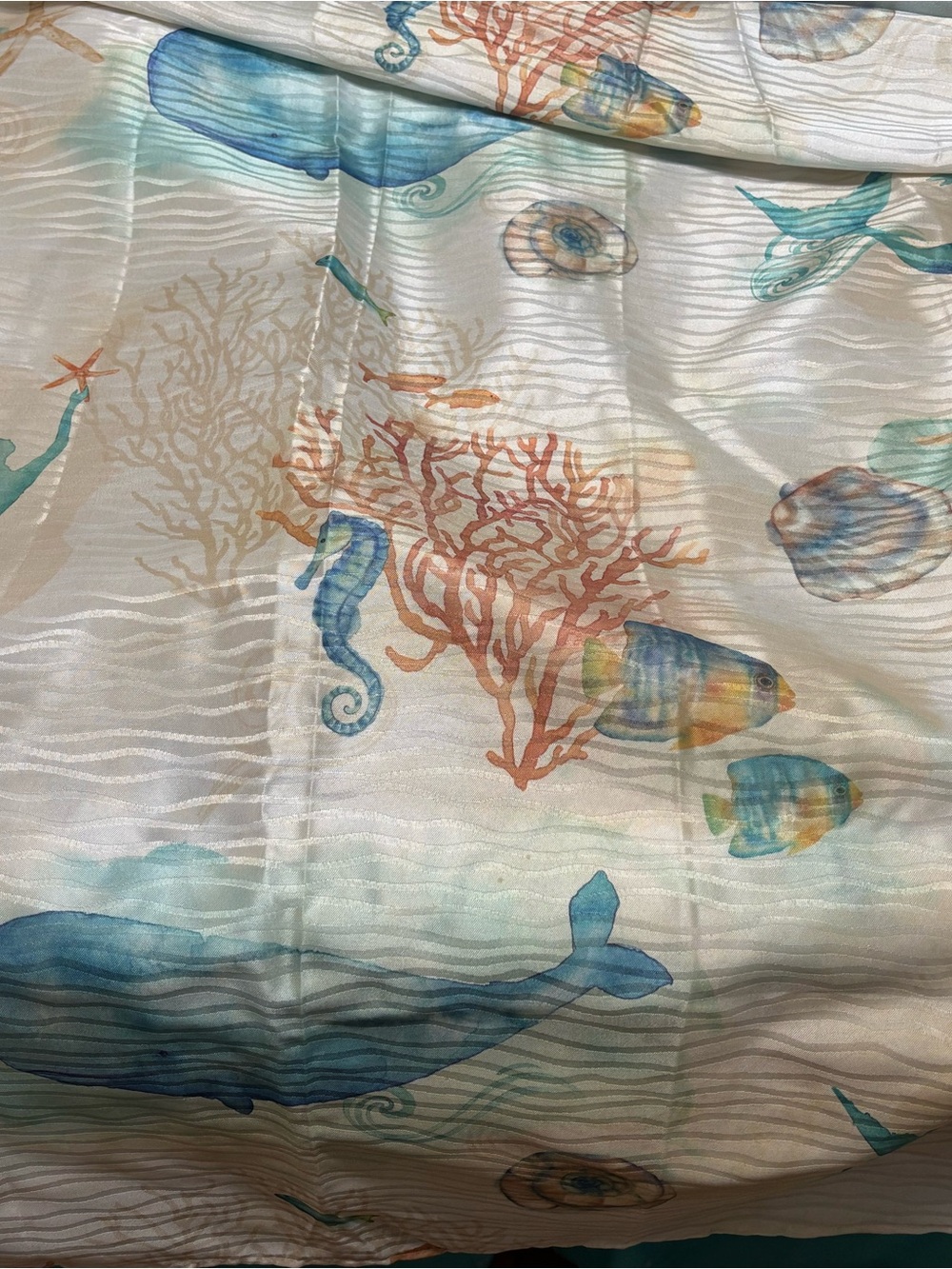 Ocean Life Printed shower curtain - Watercolor Sea Creatures